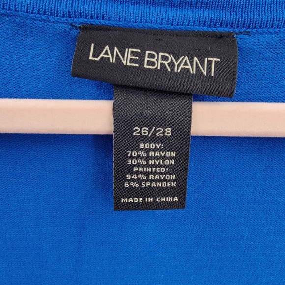 Lane Bryant Womens Cardigan Faux Layered Coquette 26/28 Blue Smocked Ribbon Tie - Picture 5 of 16